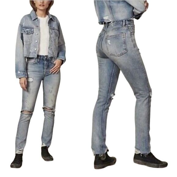 Boyish Billy Some Like It Hot Distressed High Rise Denim Skinny Ankle Jeans 24W - Picture 1 of 15